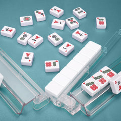 HYXFJITS compact racks fitting standard Mahjong tiles on small tables.