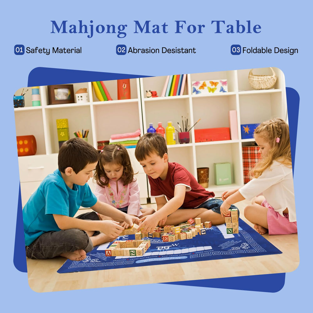HYXFJITS mahjong mat supports multi game use for mahjong, poker, and board games