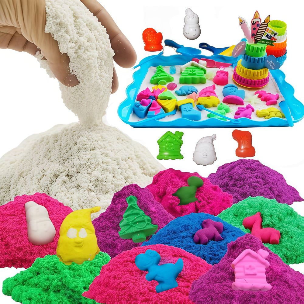 HZDCBUS DIY 12-color sand kit with lab focus for color mixing play.