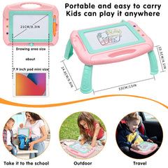 HZZILEY compact doodle board with handle for easy transport on trips.