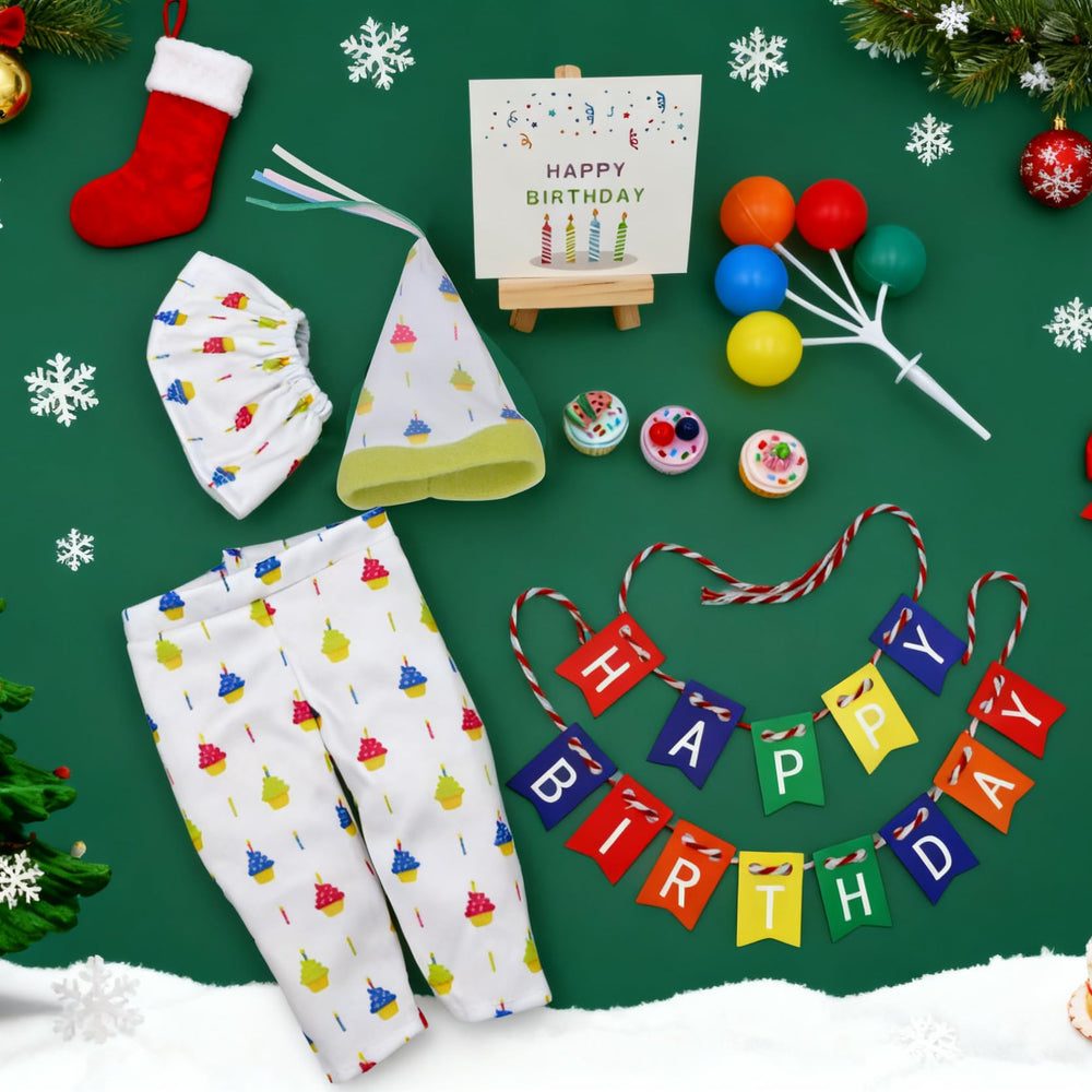i-Beeboo Christmas elf birthday banner for festive party decor
