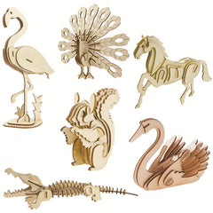 i-CHONY 3D flamingo puzzle for focused assembly and fine motor practice