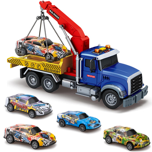 i diy big tow truck toy front view for imaginative play and easy grip.