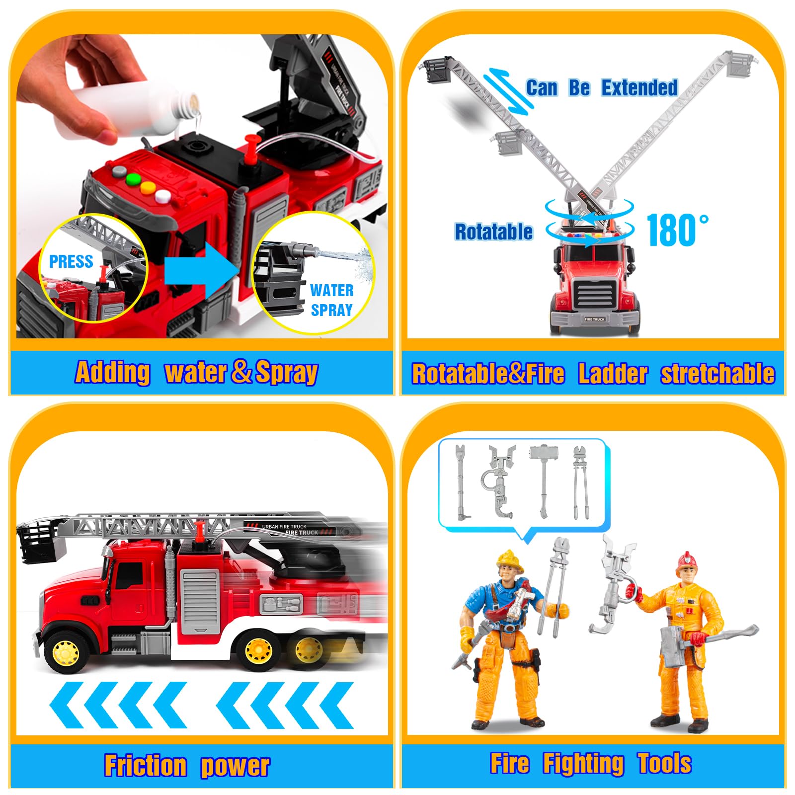 i diy fire truck toy with sound and light enhances immersive role play