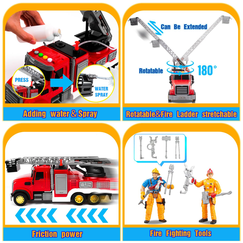i diy fire truck toy with sound and light enhances immersive role play
