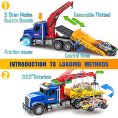i diy friction-powered transport truck side view highlighting action-ready wheels.