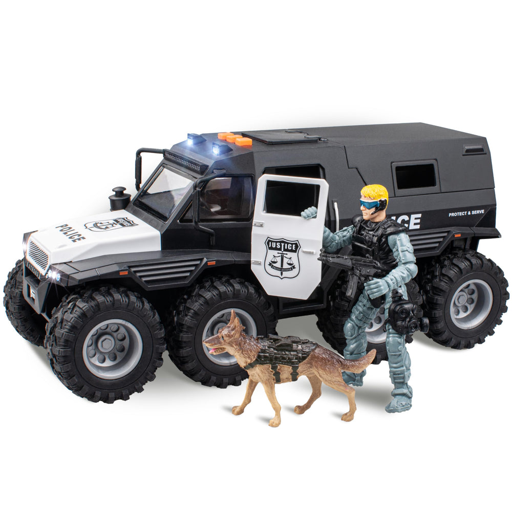 i diy Police Car Toy 8x8 friction-powered for battery-free motion
