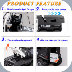 i diy Police Car Toy big wheels provide stable, smooth rolling on flat surfaces