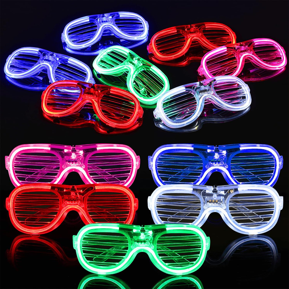 i7creoy neon LED sunglasses for parties with bright, even glow