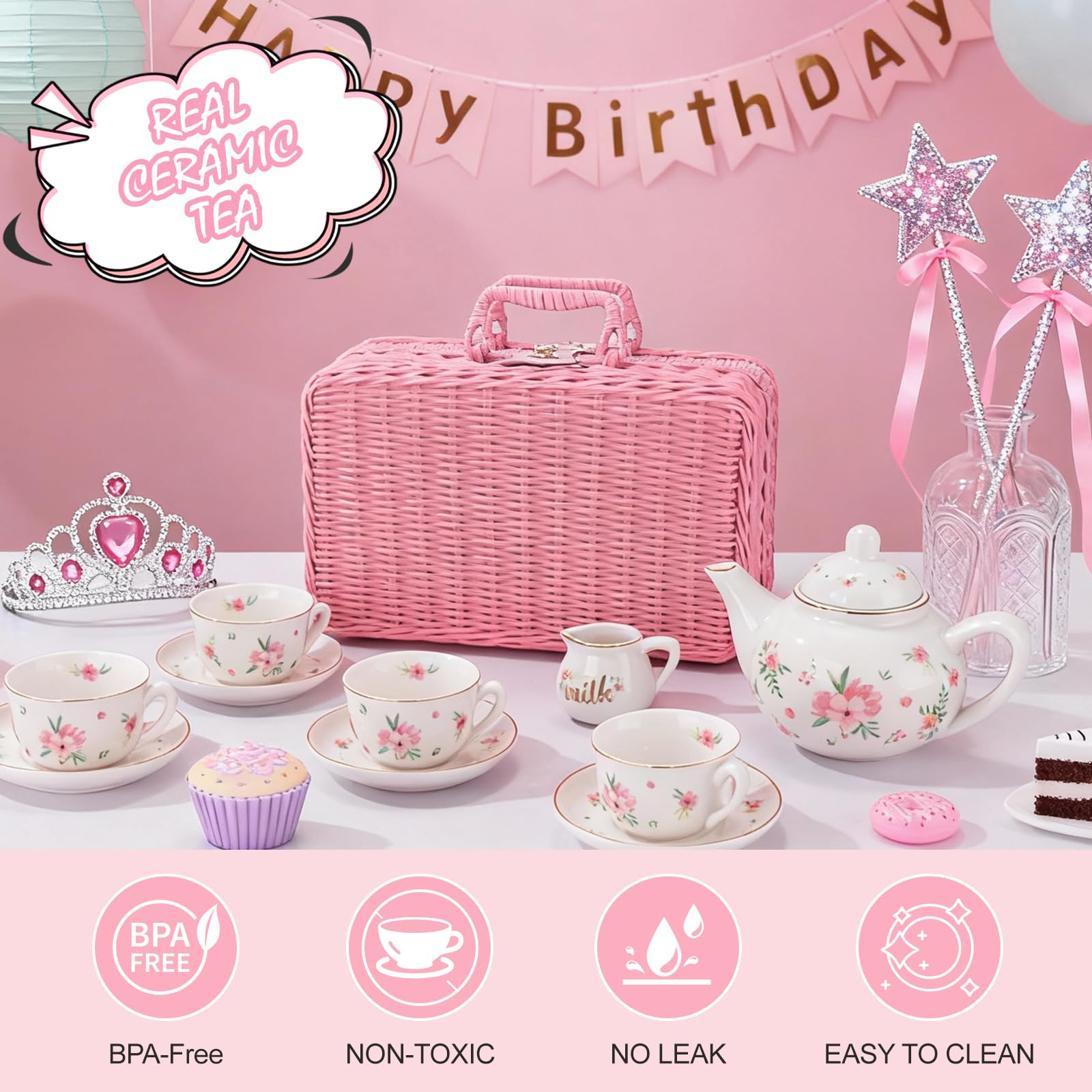 iAOVUEBY sugar bowl completes a complete tea time setup.