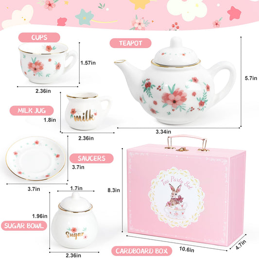 iAOVUEBY porcelain tea cups with gold rim for kids' play