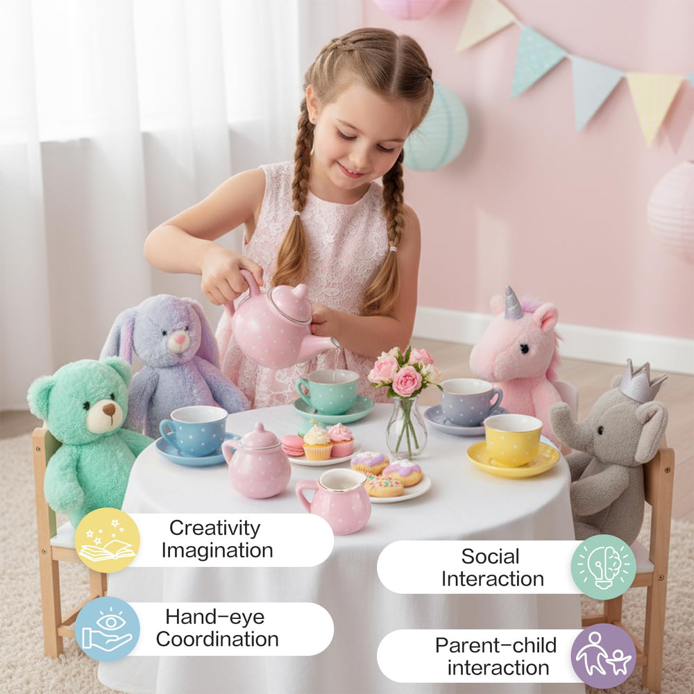 iaovueby porcelain tea set rosebud hand-paint adds charm to scenes