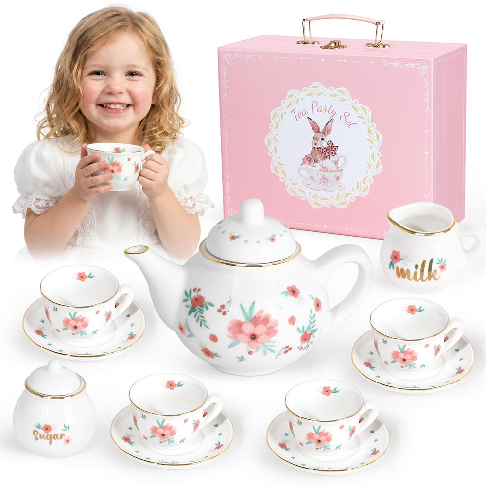 iAOVUEBY porcelain teapot with lid for pretend tea time