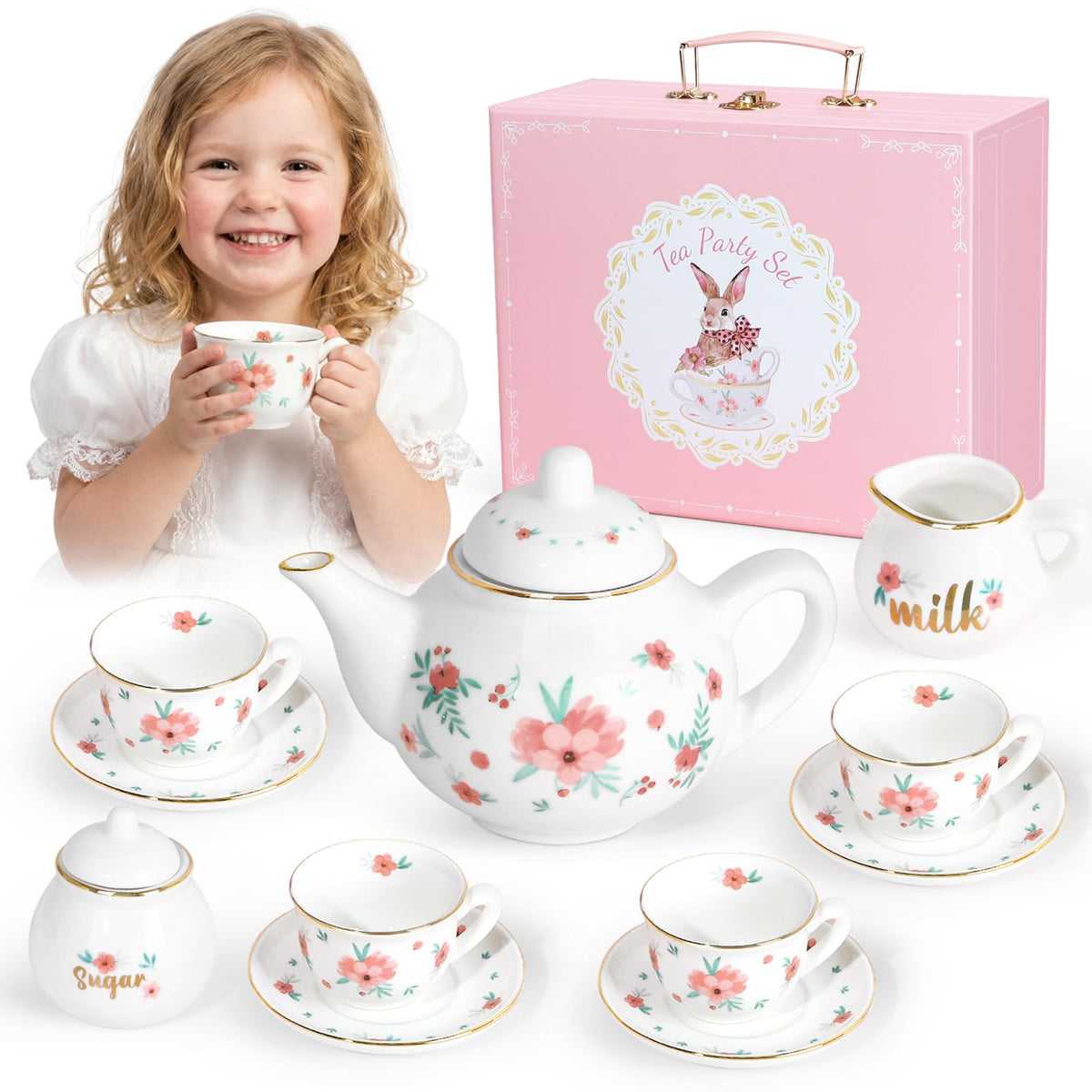iAOVUEBY porcelain teapot with lid for pretend tea time