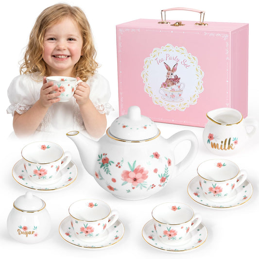 iAOVUEBY porcelain teapot with lid for pretend tea time