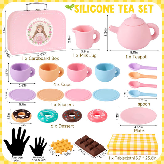 iAOVUEBY silicone tea set cups ideal for little hands and sharing.