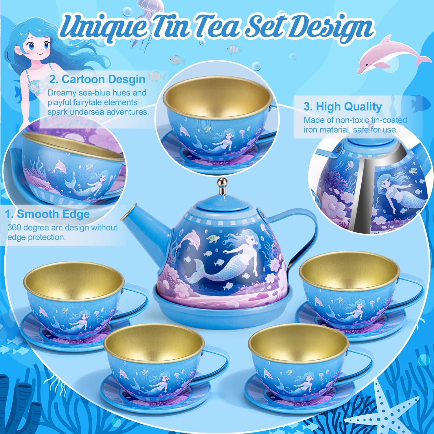 iaovueby tea party set cake stand with colorful desserts for storytelling