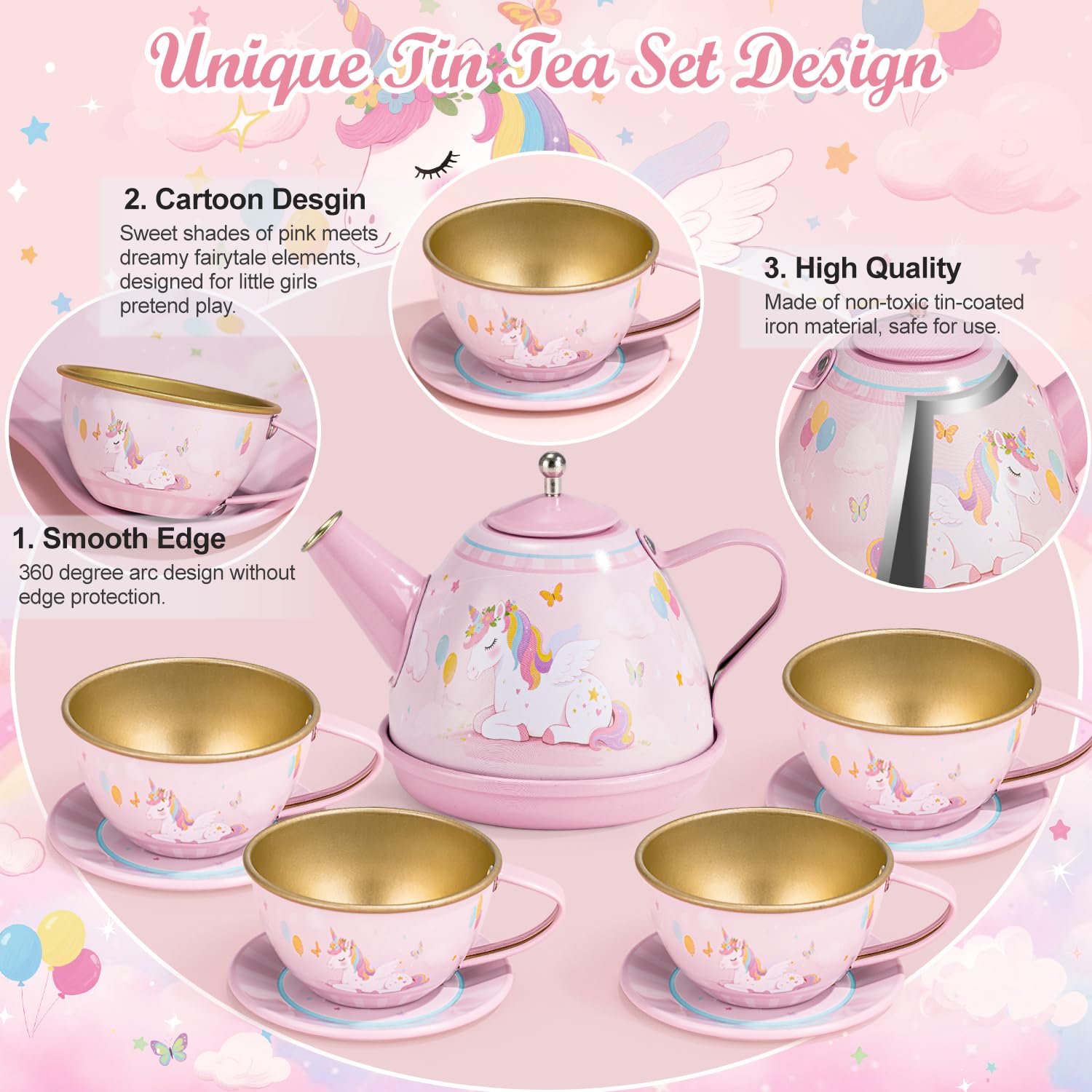 iAOVUEBY Tea Party Set carrying case – portable storage for tea time on the go.