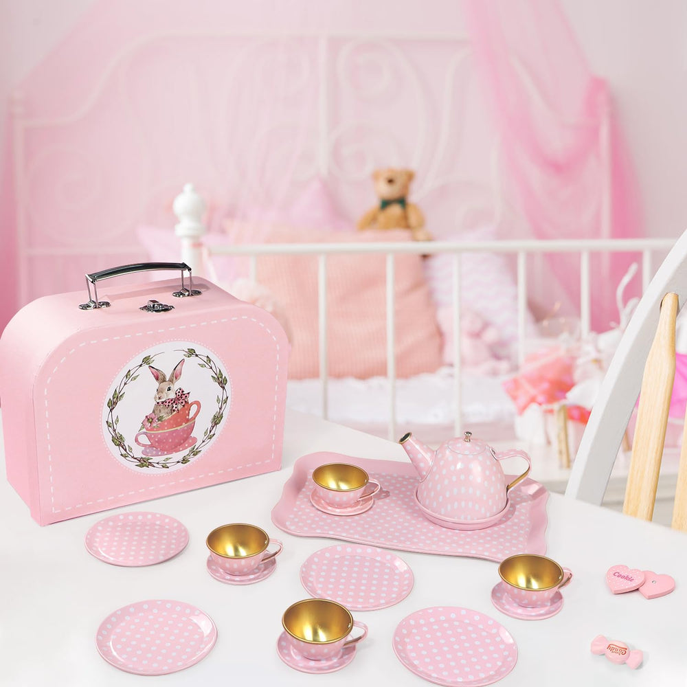 iaovueby tea party set carrying case makes on-the-go play simple