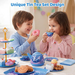iaovueby tea party set carrying case keeps pieces tidy after play