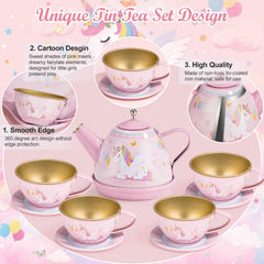 iAOVUEBY Tea Party Set carrying case – portable storage for tea time on the go.