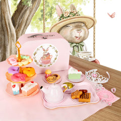iaovueby carrying case opens to organize toys for playdates.