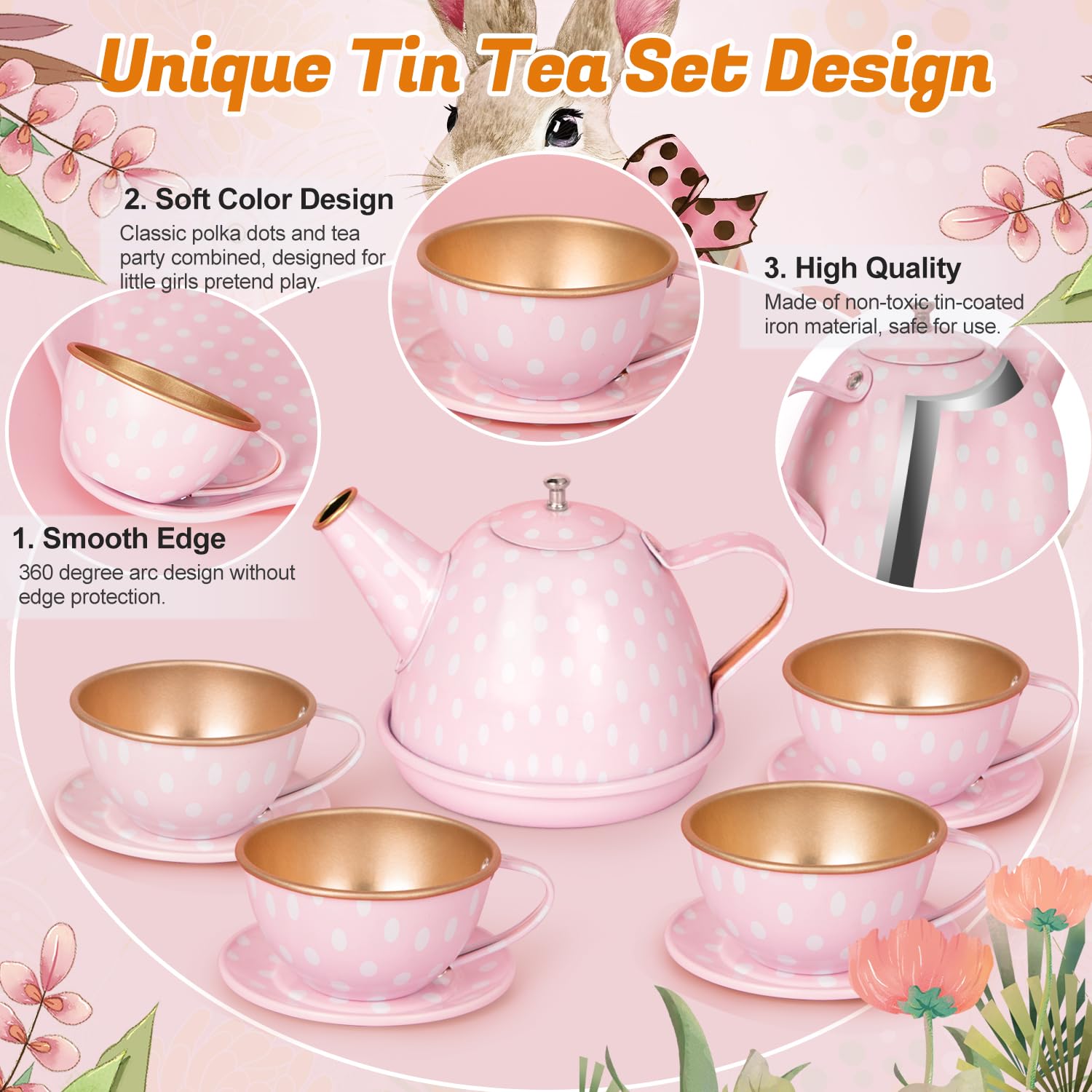 iaovueby tea party set saucers provide stable surface for tiny snacks