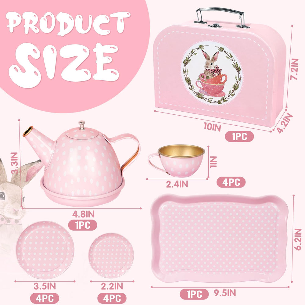 iaovueby tea party set serving tray supports organized pretend tea time play