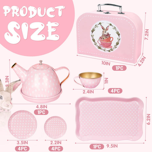 iaovueby tea party set serving tray supports organized pretend tea time play