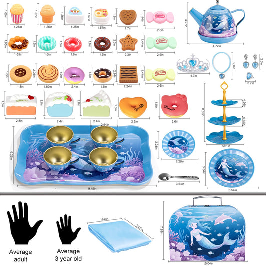 iaovueby tea party set serving tray for organized play and easy serving