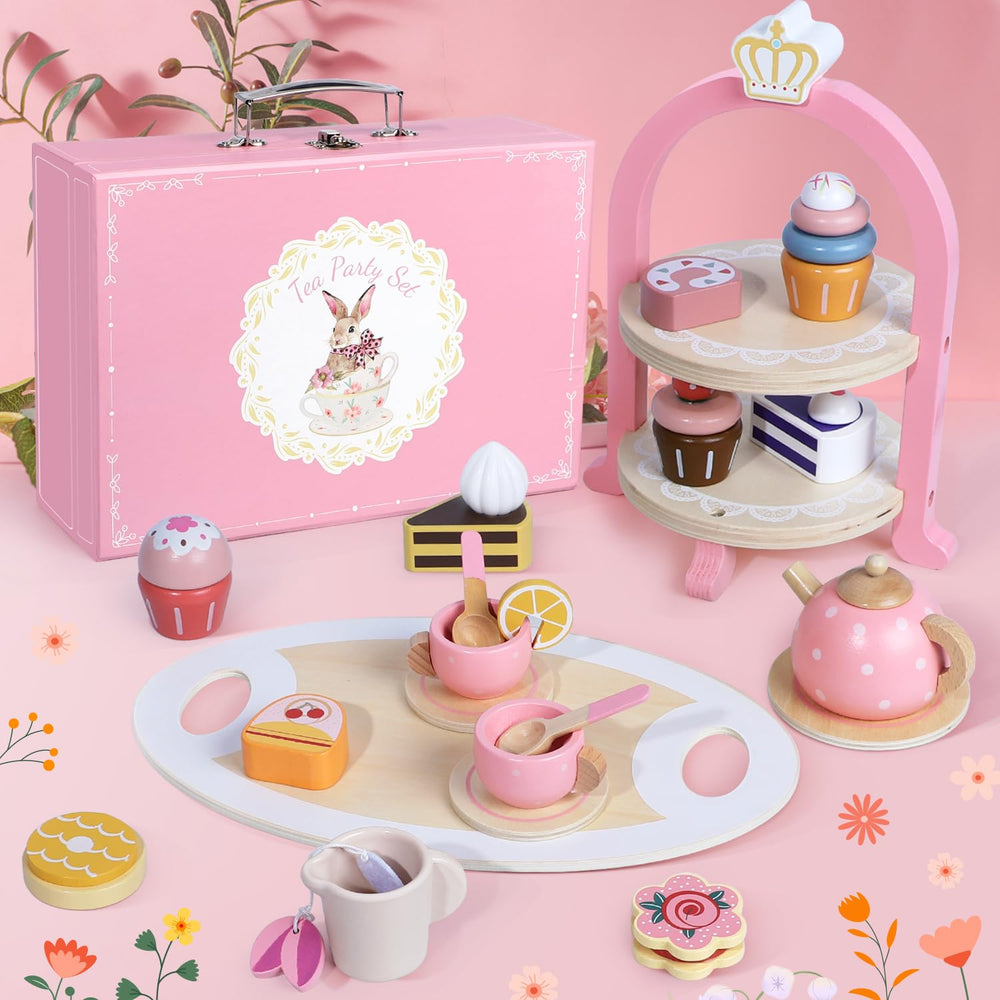 iAOVUEBY two-tier cake stand displays desserts during play