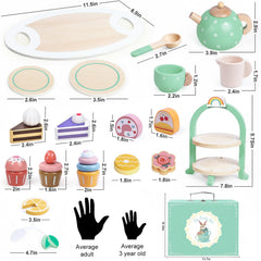 iAOVUEBY wooden cups encourage sharing during tea party play.