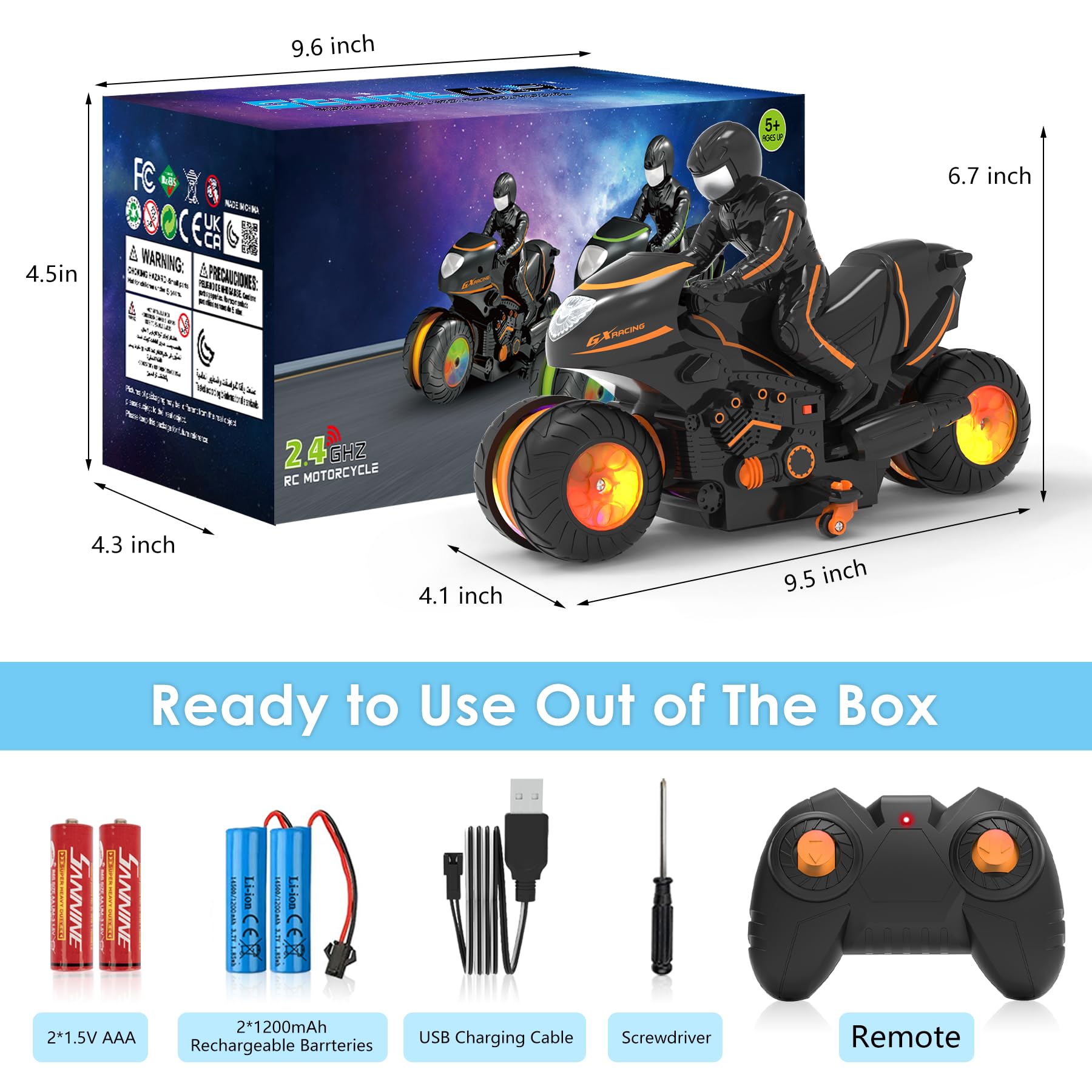 iappadore RC bike with detachable racer and ABS body endures crashes