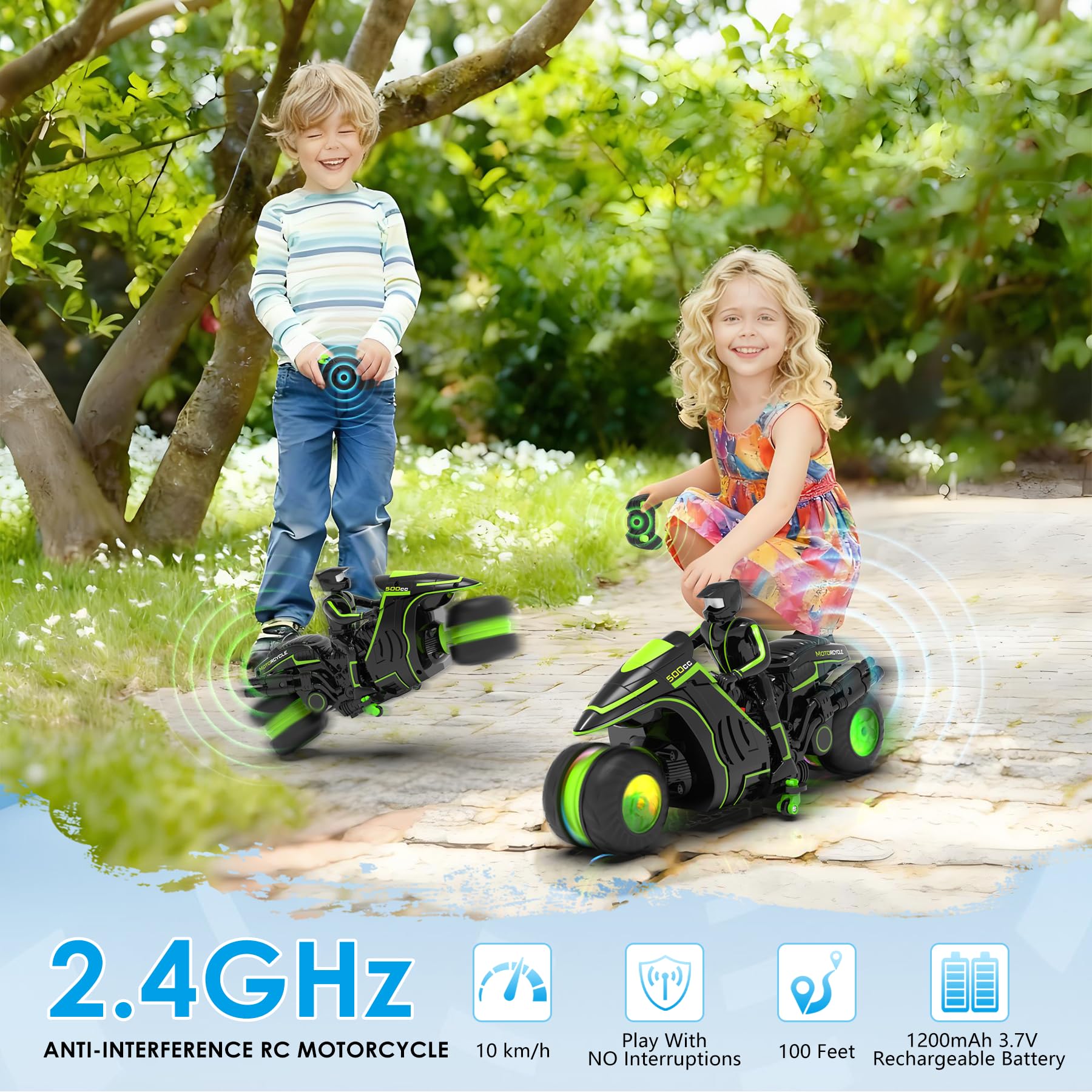 iappadore RC bike with 2-4GHz connection for interference-free racing