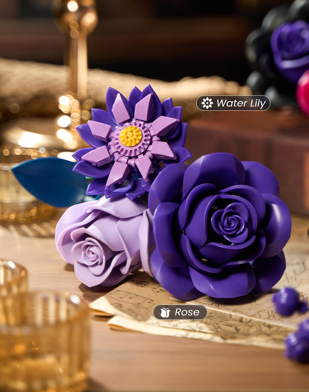 iATOM bouquet showing adjustable stems and removable petals for customization