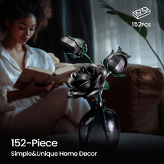 iATOM Black Roses Building Set half bloom dramatic interior accent