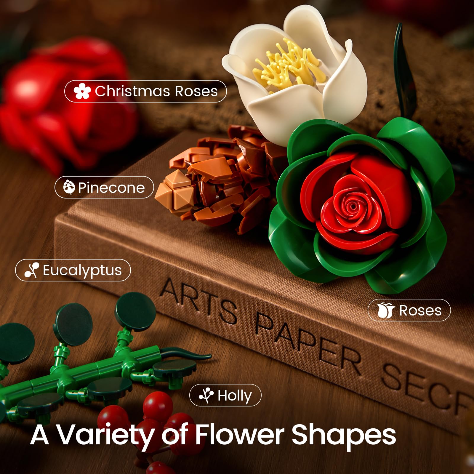 iATOM bouquet features swinging petals for lifelike movement and charm
