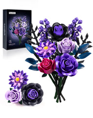 iATOM Flower Bouquet with purple roses for timeless room decor