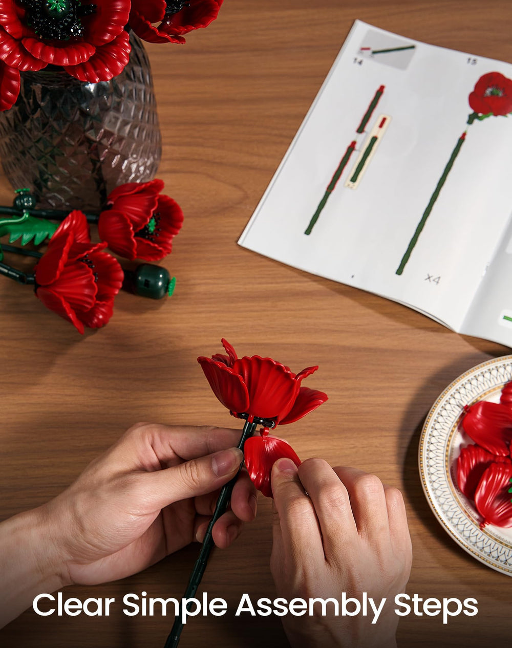 iATOM Red Poppy Bouquet presented as a thoughtful gift for Valentines Day.