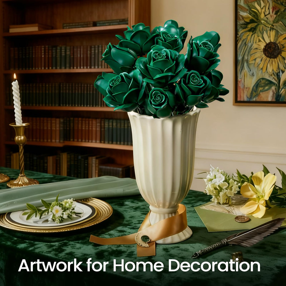 iATOM Green Rose Bouquet fade-resistant flowers require no watering