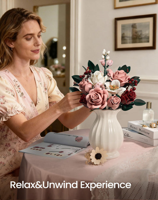 iATOM pink-roses-bouquet-closeup reveals detailed petals for realistic floral displays.