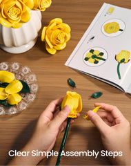 iATOM Yellow Rose Bouquet maintenance-free alternative to real flowers for indoor spaces.