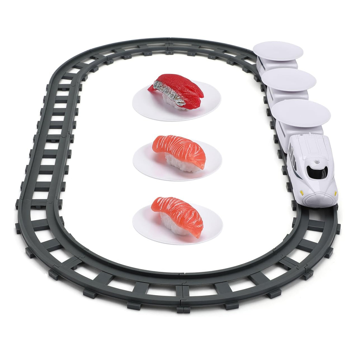 ibasenice Sushi Train Toy Carousel demonstrates lively motion for imaginative play.