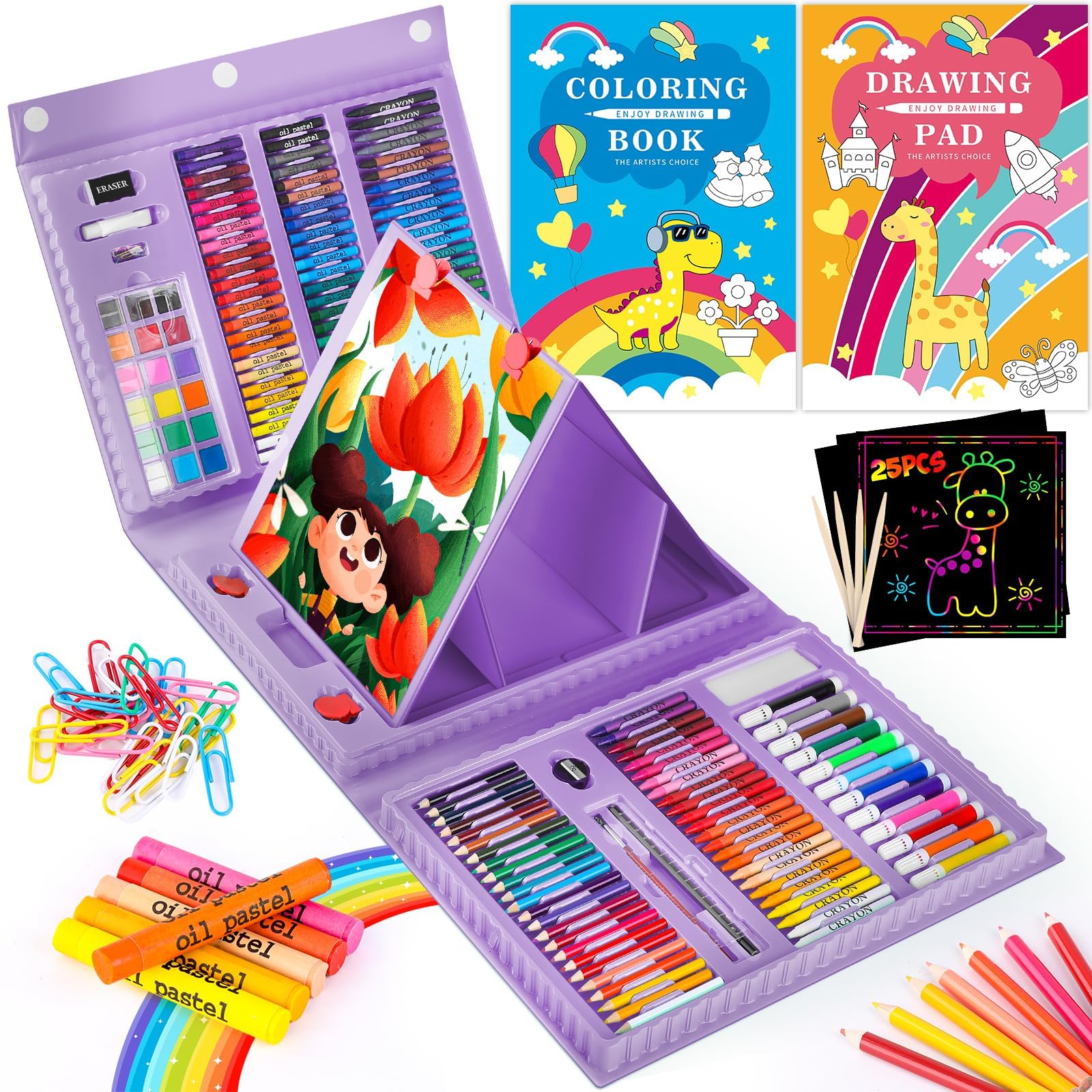 iBayam art kit with trifold easel for portable drawing sessions on the go.