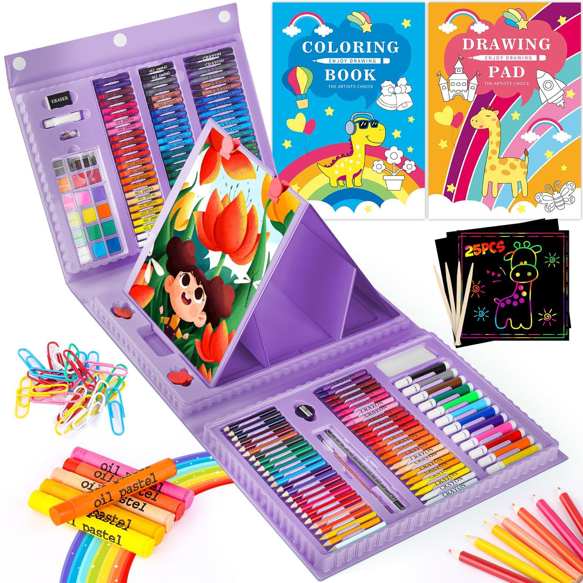 iBayam art kit with trifold easel for portable drawing sessions on the go.