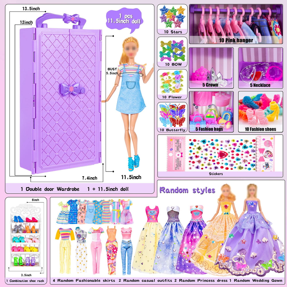 iBayda doll closet with shoes rack and hanging space for outfits