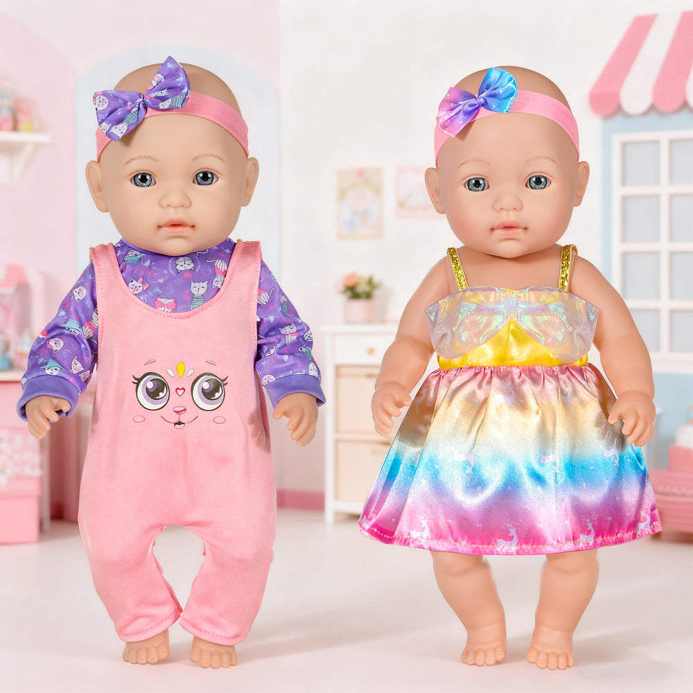 Easy-on, easy-off doll clothes simplify dressing for kids.