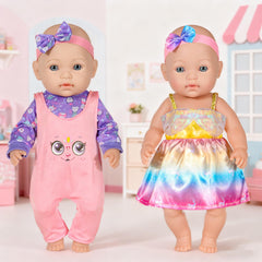 Easy-on, easy-off doll clothes simplify dressing for kids.