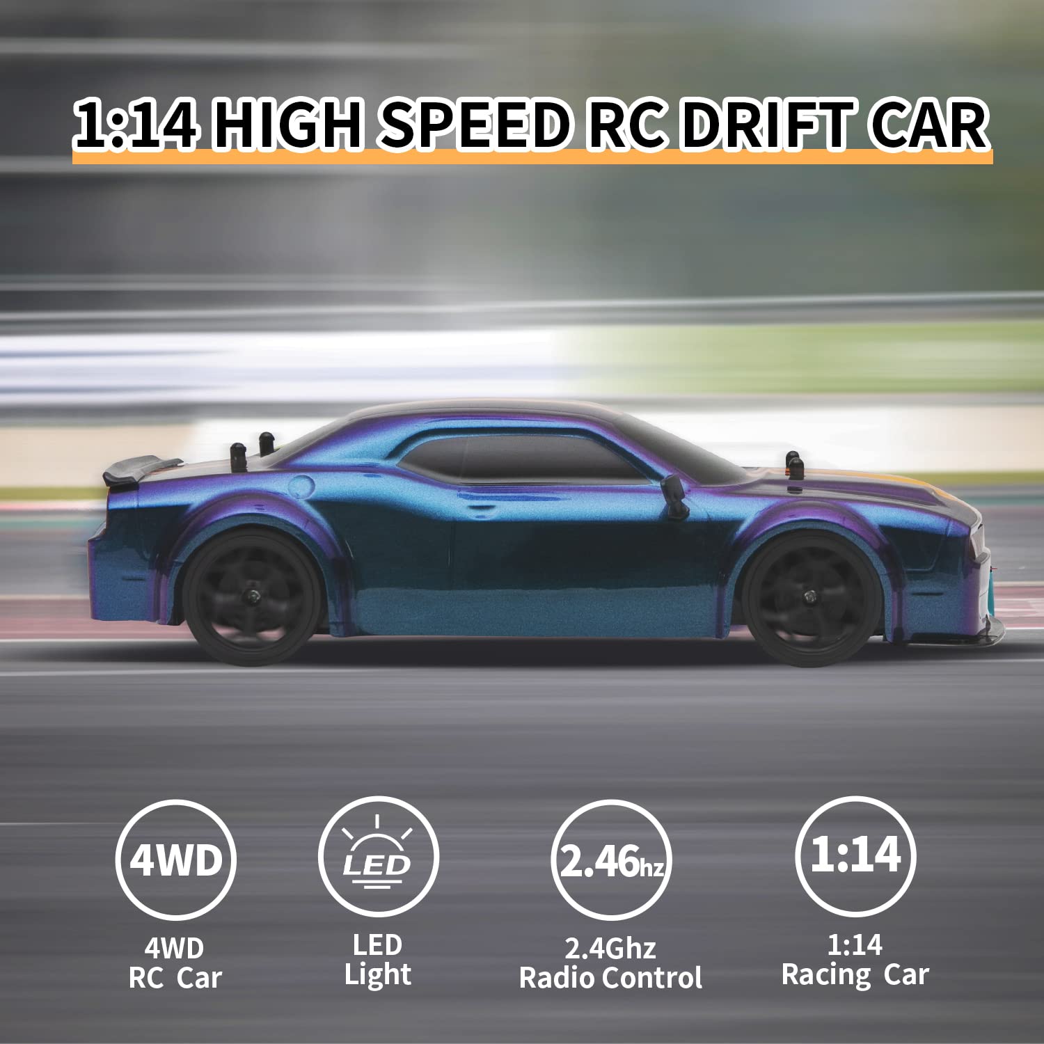 iBliver RC Drift Car crash-resistant nylon body endures bumps during indoor and outdoor use
