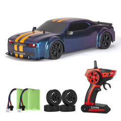 iBliver RC Drift Car front view with color-changing shell and bright headlights for night fun